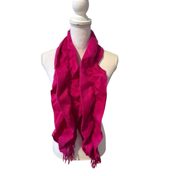 Amicale Scrunchy Cashmere Scarf Raspberry Pink - Picture 3 of 4